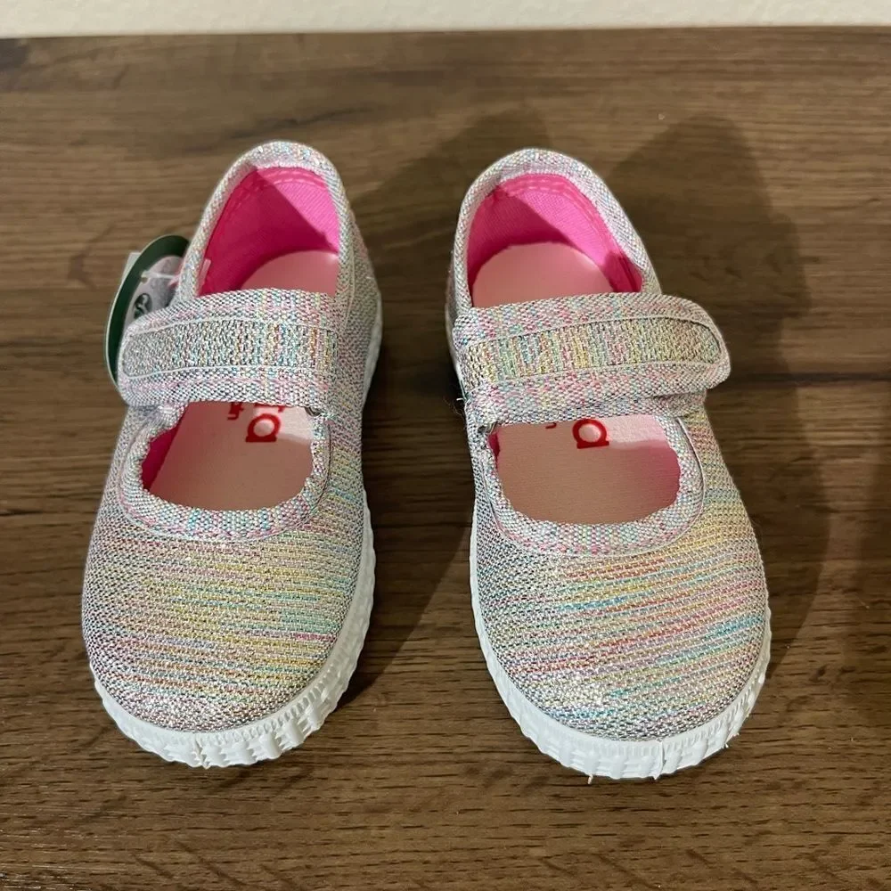 Cienta Kids' Glittery Rainbow Mary Jane Shoes